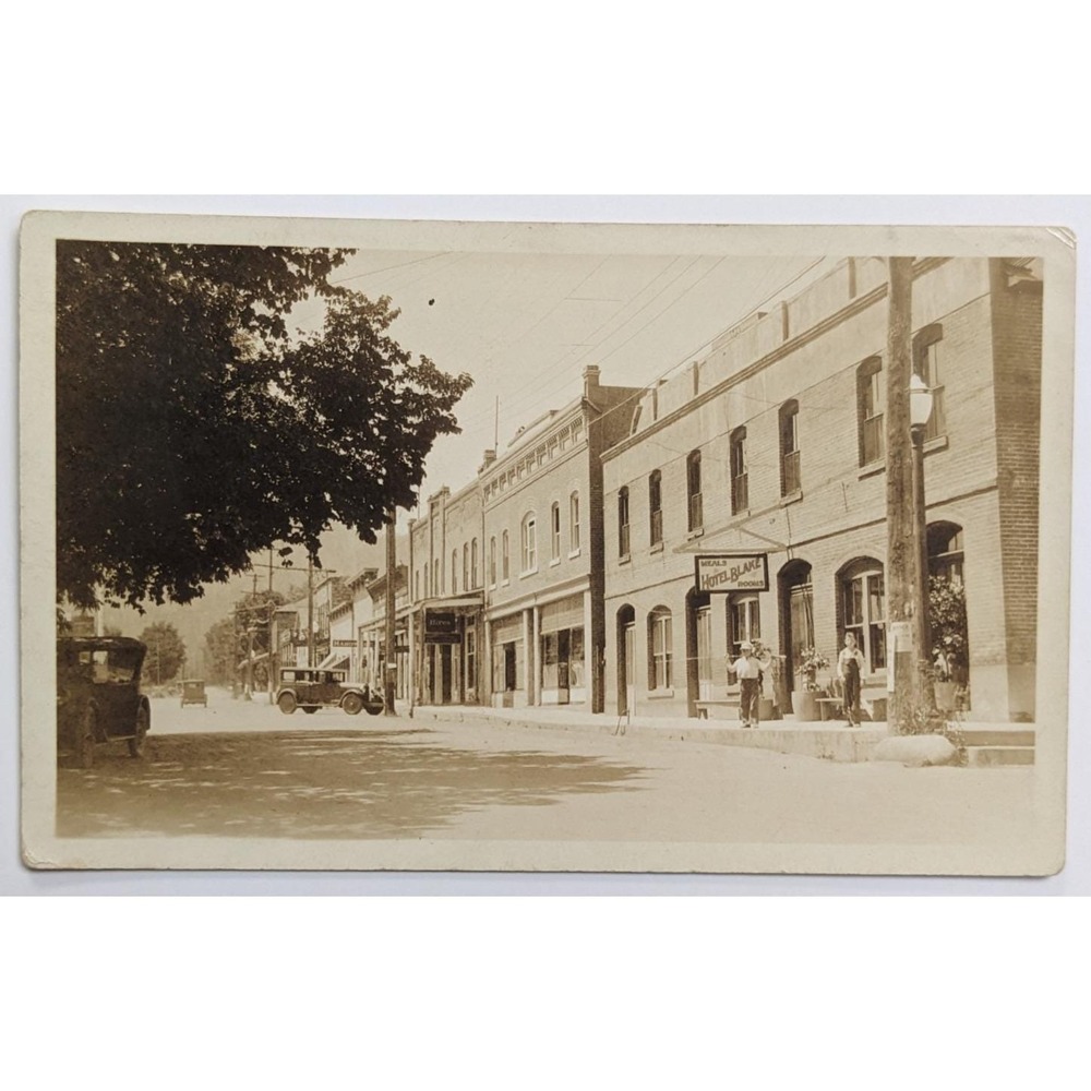 Etna California Hotel Blake Main Street Scene Early Autos c1910s RPPC Postcard